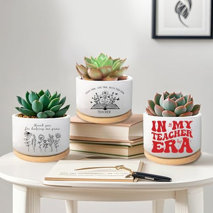 Thank You Gifts for Teacher, Succulent Plant Pot (Plants Not Included) - style: Thanks for helping me grow