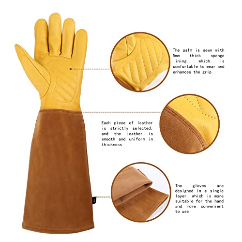 Rose Pruning Gloves for Women/Men，Long gardening Gloves Roses/Gardening/Logging/Farm/Cactus - size: Large