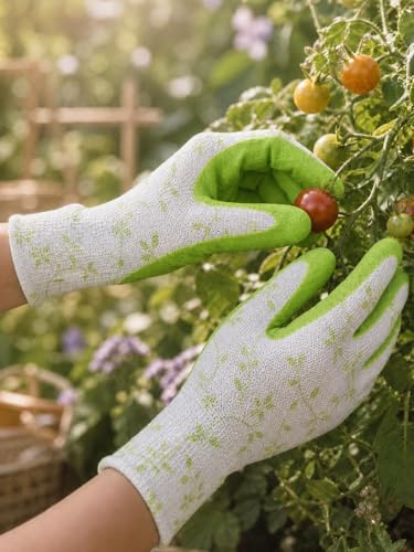 1Pair Nylon Gardening Latex Gloves, Suitable for Women Garden Planting, Digging and Weeding, Multi-purpose Gloves - color: Green
