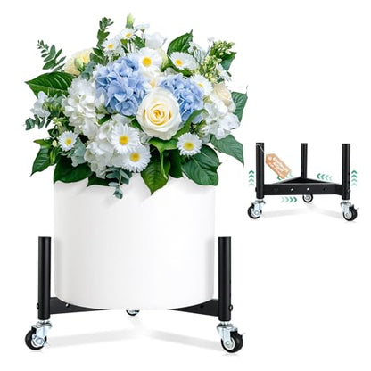 Adjustable Plant Caddy Heavy Duty Rolling Plant Stand with Wheels