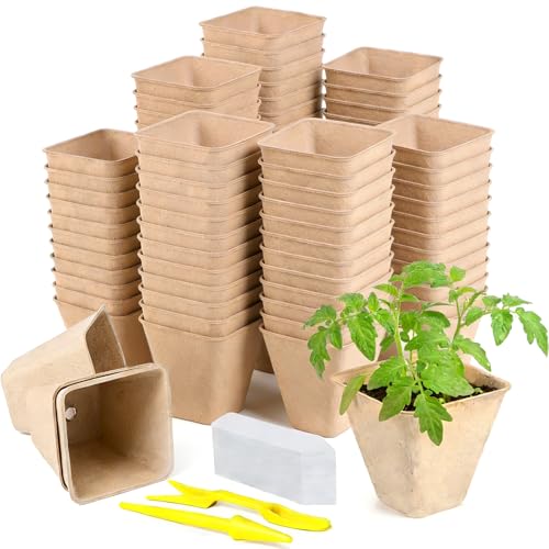Peat Pots, 70 Pack 3.15 Inch Seed Starter Pots for Seedlings - size: 70 Pcs