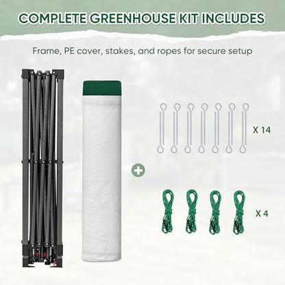 EAGLE PEAK 10x10 Walk in Pop Up Greenhouse, Green/White - color: Green/White, size: 10x10