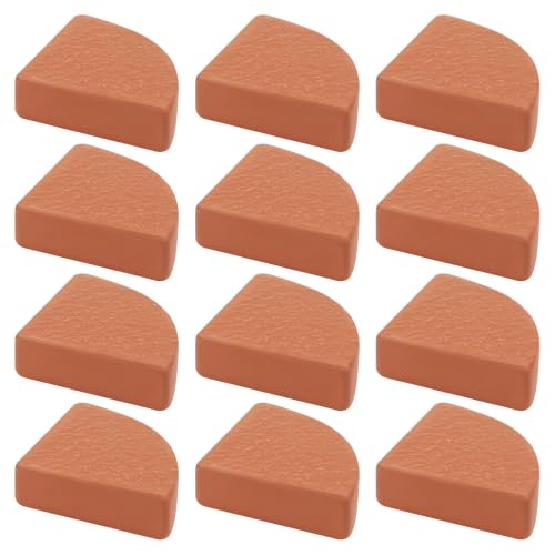 LemonRoad 12 Set Terra Cotta Cement Pot Feet for Outdoor Planters, Sector - style: Sector
