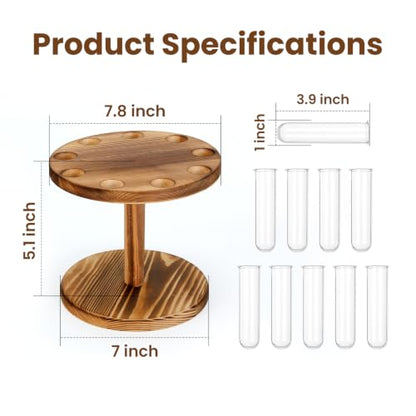 Plant Propagation Station, 9 Propagation Tubes with Wooden Stand - size: single layer