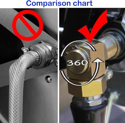 SIGURANTA Garden Hose Reel Replacement Fitting,Brass 3/4"GHT Female to 1/2"NPT Male Swivel Elbow adapter (3.07 inches in length) - color: 3.07 inches in length (6 piece)