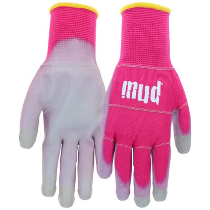 MUD Smart, Polyurethane Coating, Abrasion Resistance, Breathable, Touchscreen Compatible, Rasberry, Medium (028R/M)