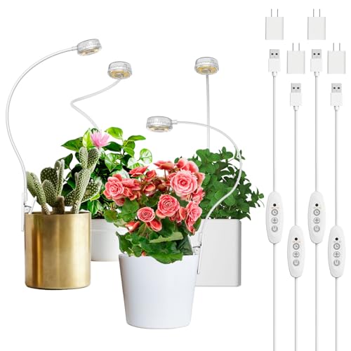 SANSI Grow Lights for Indoor Plants, Pot Clip-On Plant Light, 4-Pack - size: 4-Pack