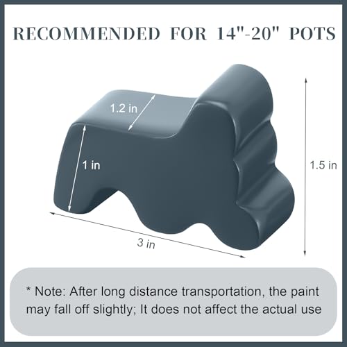 Kigeli 6 Pcs Resin Garden Pot Feet for Outdoor Planters 3 Inch Long 1.5 Inch Tall Flower Handmade Elevator Plant Feet Frost Proof Lifter for 14-20 in Pot(Blue Gray) - color: Blue Gray