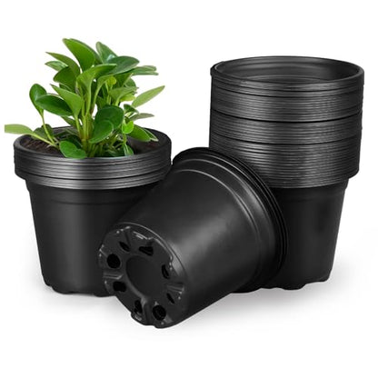 3 4 5 6 Inch Nursery Pots, Plastic Plant Pot with Drainage Hole, Seedling Starter Pots for Succulents (3 Inch-50 Packs) - size: 3 Inch-50 Pack