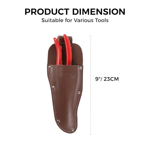 AGRICUT Hand Pruners with Sheath, Gardening Shears Scissors with Sheath - style: Aluminum Handle, High Carbon Steel PRO with Sheath