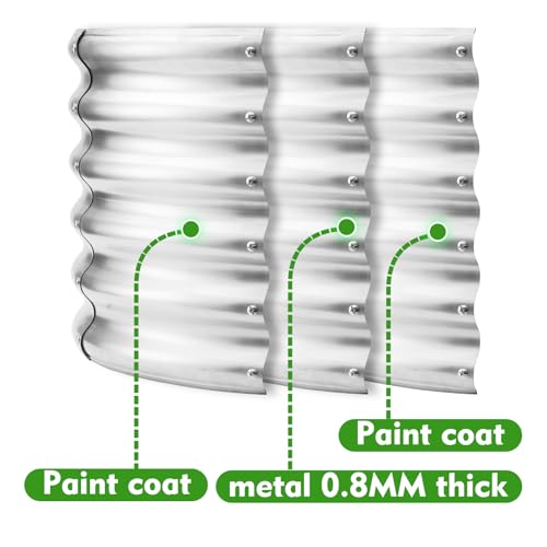 YSEJOMP 17" Tall 40" Diameter Round Raised Garden Bed Kits Outdoor Silver - color: Silver, size: 40 Dia X 16.5 inches