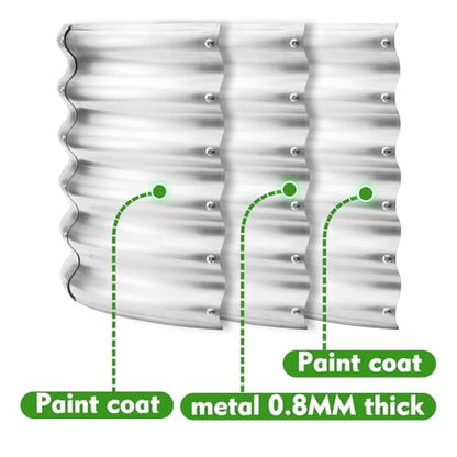 YSEJOMP 17" Tall 40" Diameter Round Raised Garden Bed Kits Outdoor Silver - color: Silver, size: 40 Dia X 16.5 inches