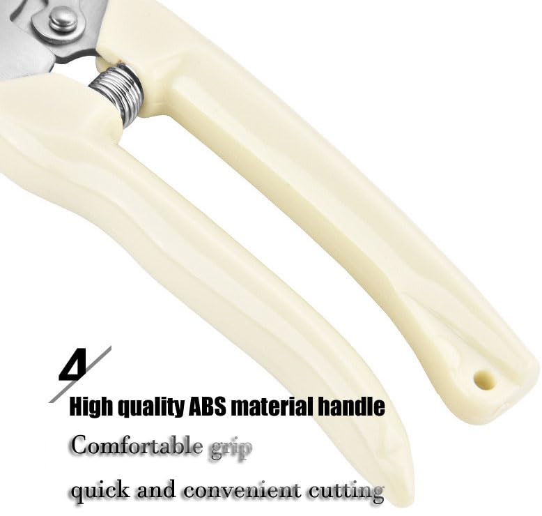 Gardening Scissors Hand Pruner Pruning Shear with Straight Stainless Steel Blades, Gardening Hand Shear Ultra Sharp Multi-Purpose Garden Scissors for Fruit Picking, Trimming Plants Flowers (7.7 Inch)