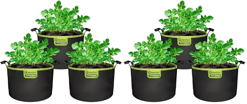 VIVOSUN 6-Pack 7-Gallon AeroBase Grow Bags, Durable Mesh Fabric Plant Container with Breathable Base and Sturdy Handles, Black - size: 7 Gallons (Pack of 2)