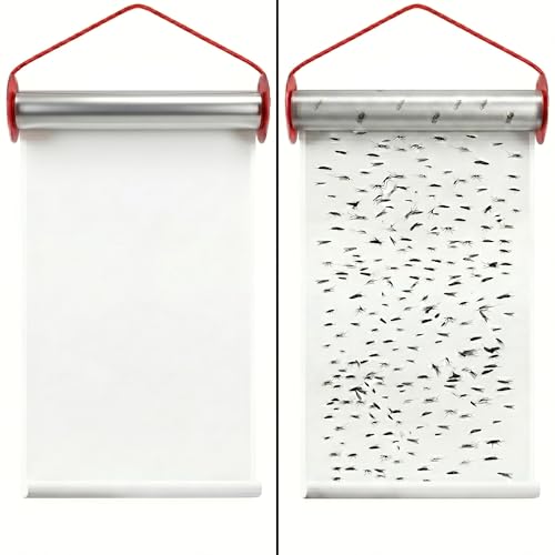 157" x 9.8" Extra Large Sticky Fly Paper Roll, Super Strong Adhesive Indoor Outdoor Fly Traps, Hanging Fruit Fly & Mosquito Catcher, Long Lasting Insect Ribbon for Home, Stable, Garden & Garage