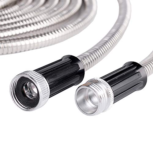 Beaulife Metal Short Garden Hose 10ft Connectors, Drainage Hose for Dehumidifier Small Water Hose Extension High Pressure Bib Reel Extender, Drinking Water Hose for RV Outdoor - size: 10Ft