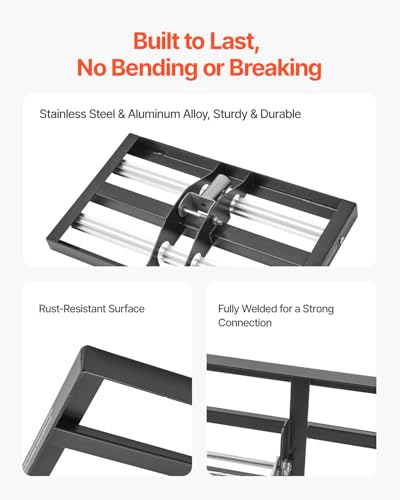 VEVOR Lawn Leveling Rake, Lawn Leveler with 63.4 in Adjustable Handle, 17x10 in Ground Plate, Heavy Duty & Rust-Resistant Metal Soil Leveler, Effort Saving Lawn Leveling Tool for Yard Golf Court - size: 17x10 in, style: with Roller: Stainless Steel