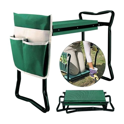 BDL Garden Kneeler Seat with Upgraded Thicken Kneeling Pad and 1 Large Tool Pouch, Foldable Stool 330lb Capacity-Protects Your Knees, Clothes from Dirt & Grass Stains - size: King Kneeler