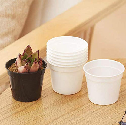 Round Succulents Plant Pots Drainage Hole, Set of 40 Mini Plant Pots 2.5" Wx2.25 H,Perfect for Plant Seeds,Seedling Nursery Transplanting Planter Container(White-40)