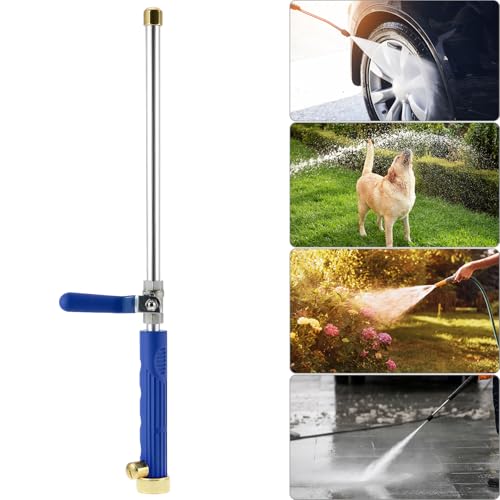 QWORK High Pressure Power Washer Wand, Water Hose Nozzle with 2 Spray Tips, Adjustable Watering Sprayer Cleaning Tool