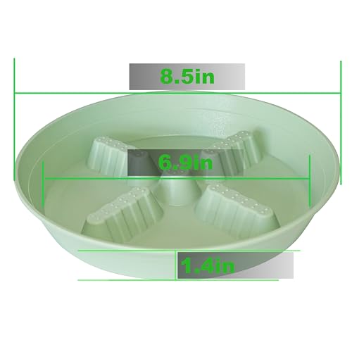 4 Pack Plant Saucer 8 inch, 10 12 14 17 inch, Plant Stand Plastic Plant Saucers for Indoors Outdoor, Heavy Duty Flower Planter Drip Trays for Pots, Pot Saucers for Plants, Grow Bags Saucers - color: Light_Green, size: 8"-4 Pack