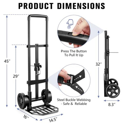KEDSUM Plant Dolly Cart, 300LBS Foldable Heavy Duty Plant Caddy with Wheels