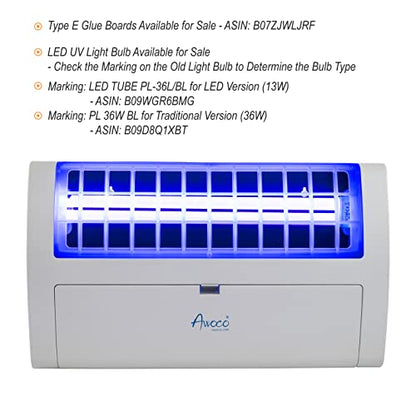 Awoco LED 13W 100V-240V Wall Mount Sticky Fly Trap Lamp for Capturing Flies, Mosquitoes, Moths and Flying Insects (Fly Trap + 6 Glue Boards) - size: Fly Trap Combo