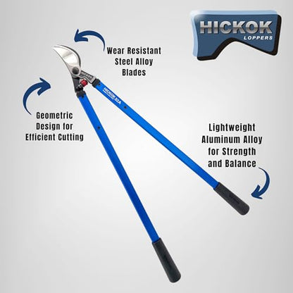 Hickok Heavy Duty Loppers for Tree Trimming – 32" Branch Cutter & Pruning Shears with Long Handle | Lightweight Aluminum Tree Trimmer | Professional-Grade Pruner Made in USA