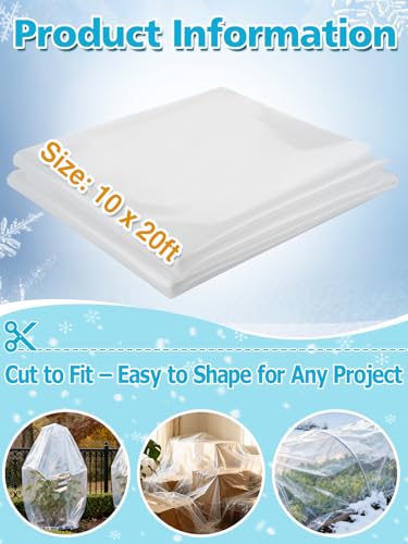 Alphatool 10 x 20 ft Greenhouse Cover Plastic Sheeting for Outdoor Plants - size: 10 x20 ft