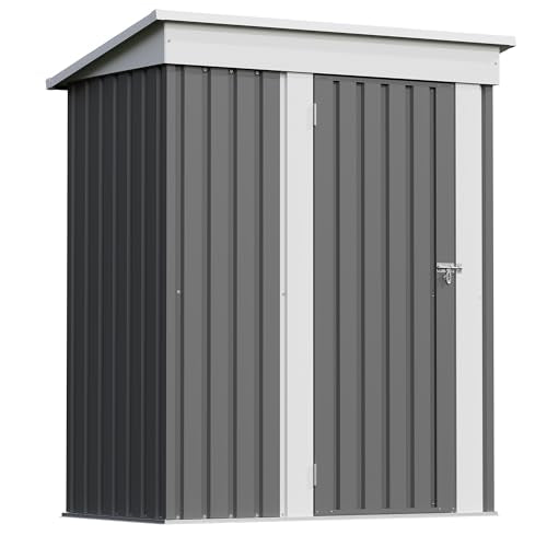 Patiowell 5x3 FT Outdoor Storage Shed, Garden Tool Shed - color: Gray, size: 5x3 FT