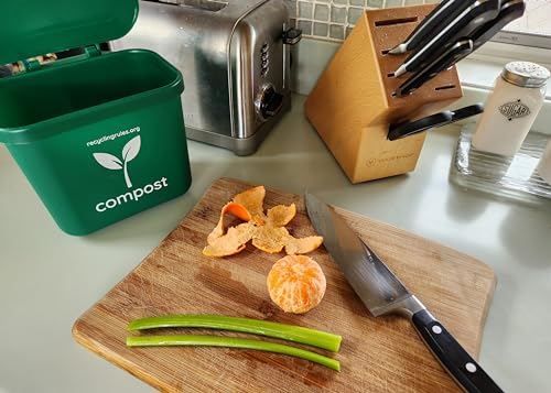 Small Green Compost Bin Container for Hanging on Kitchen Trash Container - size: Qty 1 Compost Green