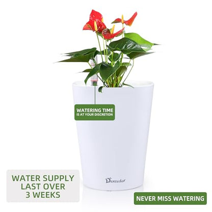 Dexceder 6x7 Self Watering Planter (White) - color: White