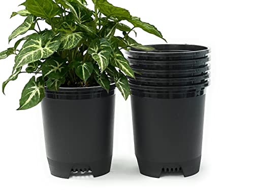 3 Gallon Nursery Pot Plastic Planters for Outdoor Indoor Plants Gardening 6-Pack Flower Pots Plant Pots with Drainage Holes - color: Black, size: 6-Pack 3 Gal
