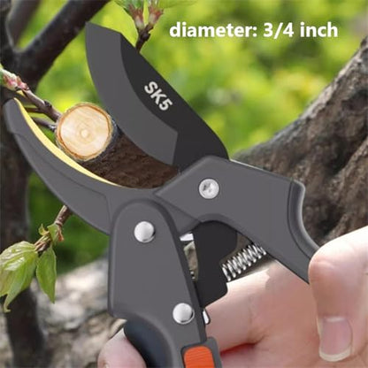 Germany Pruning Shears, Arthritis Weak Hand Snips, Work 3 Times Easier, 1-Inch Cut Capacity Garden Clippers, Ergonomic handle (Pulley - Labor-saving) - color: Grey