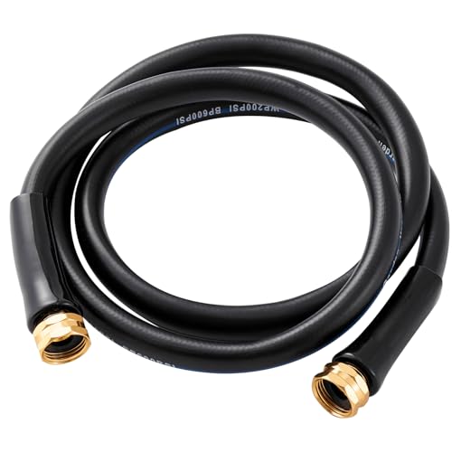 Short Garden Lead-In Hose, 6 Feet Flexible Leader Water Hose 5/8" Female