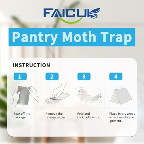 Faicuk Pantry Moth Traps with Pheromone Attractant, 8 Pack