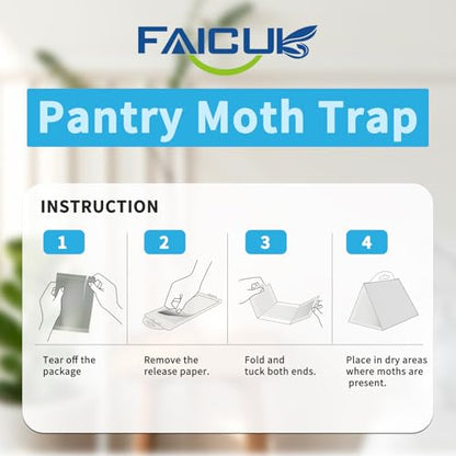 Faicuk Pantry Moth Traps with Pheromone Attractant, 8 Pack