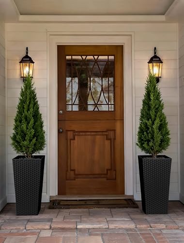 Sziqiqi Black Metal Taper Planter with Inner Pots, Indoor Planter Pots