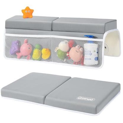 URMYWO Bath Kneeler and Elbow Rest Pad Set, 1.5-Inch Thick Memory Foam Pads - color: Grey
