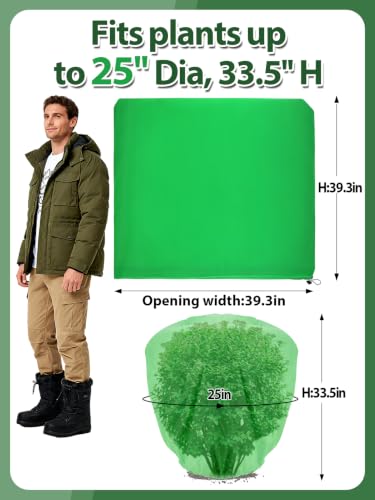 3Pcs 39.3x39.3" 70GSM Thick Plant Covers Freeze Protection for Winter Shrub - size: 39.3in x 39.3in