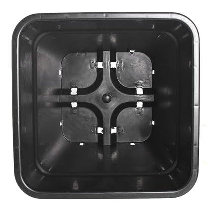 Plant Nursery Pot 10-Pack 3 Gallon Square Plastic Garden Planter Pots Flower Seedling Injection Molded Container Seed Starting Pot Set for Indoor Outdoor Plants Seedlings Vegetables Black
