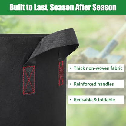 FEED GARDEN 20 Gallon Plant Grow Bags 8 Pack 300G Fabric Pots with Handles - size: 20 Gallon