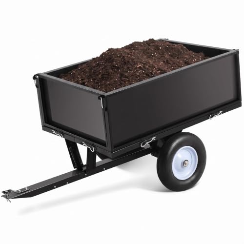 Garvee 500 LBS ATV Trailer, Heavy Duty Tow Behind Lawn Mower Trailer, Black - size: 500 LBS