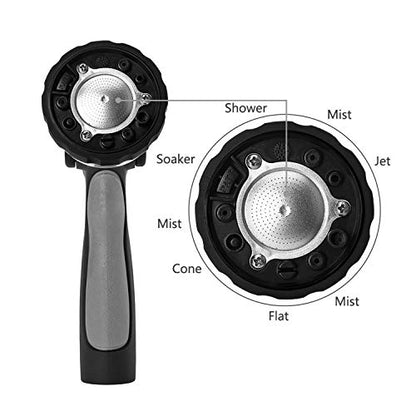 GREEN MOUNT New Patent Garden Hose Nozzle, Heavy Duty Water Nozzle, High Pressure Fireman Style Nozzle with Ergonomic Handle to Water Lawn and Garden, Black - color: Black