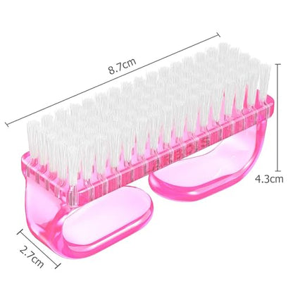 Larbois Handle Grip Nail Brush, Nail Brushes Hand Fingernail Brush Cleaner Scrubbing Kit Pedicure for Toes and Nails Men Women (4 Pack) - color: Orange