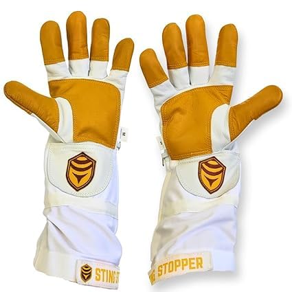 Sting Stopper Heavy Duty Beekeeping Gloves, White, Medium - color: White, size: Medium
