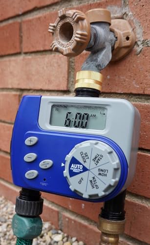 3-Pack Orbit 27133 2-Outlet Hose Watering Timer (2 Outlet Brass) - Dual Outlet Timer for Efficient Garden Irrigation