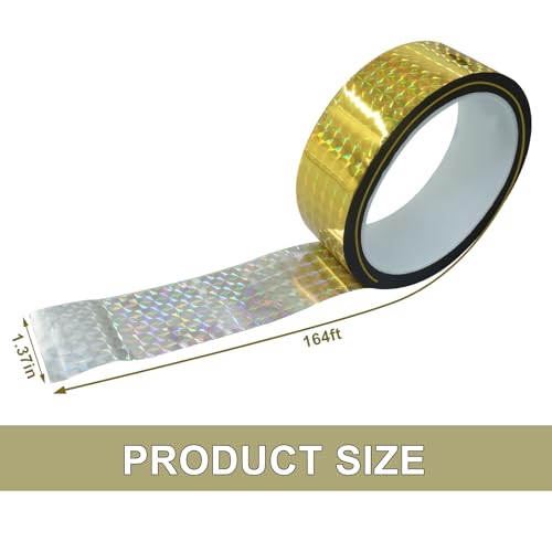 Jiozermi 1.37 Inch Holographic Reflective Tape, Gold, 55 Yard - size: 1.37 Inch x 55 Yard(Gold)