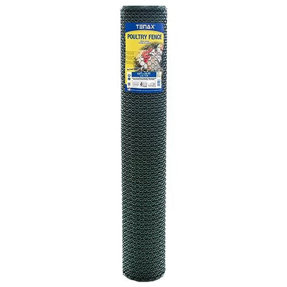 Tenax Poultry Fence - Durable Plastic Poultry Fencing - 4 ft x 25 ft - Green Plastic - color: Green, size: 4-ft x 25-ft