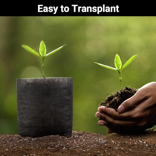 Black Plant Grow Bags, Pack of 100 7.5x7.5 Breathable Non-Woven Fabric Grow Bags for Planting Seedling Pots 1 Gallon Plant Pots - color: Black, size: 7.5"x7.5"/Pack of 100
